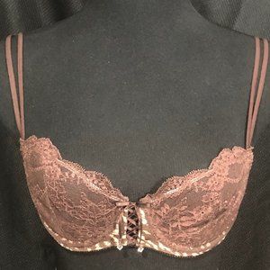 Victoria’s Secret Cheetah Print Corset Style Lace Unlined Demi Bra w/Crystals